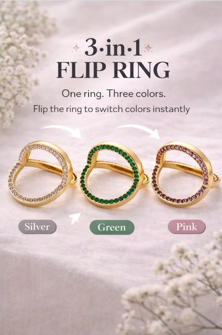 3 in One Flip Ring by Fathora Collections