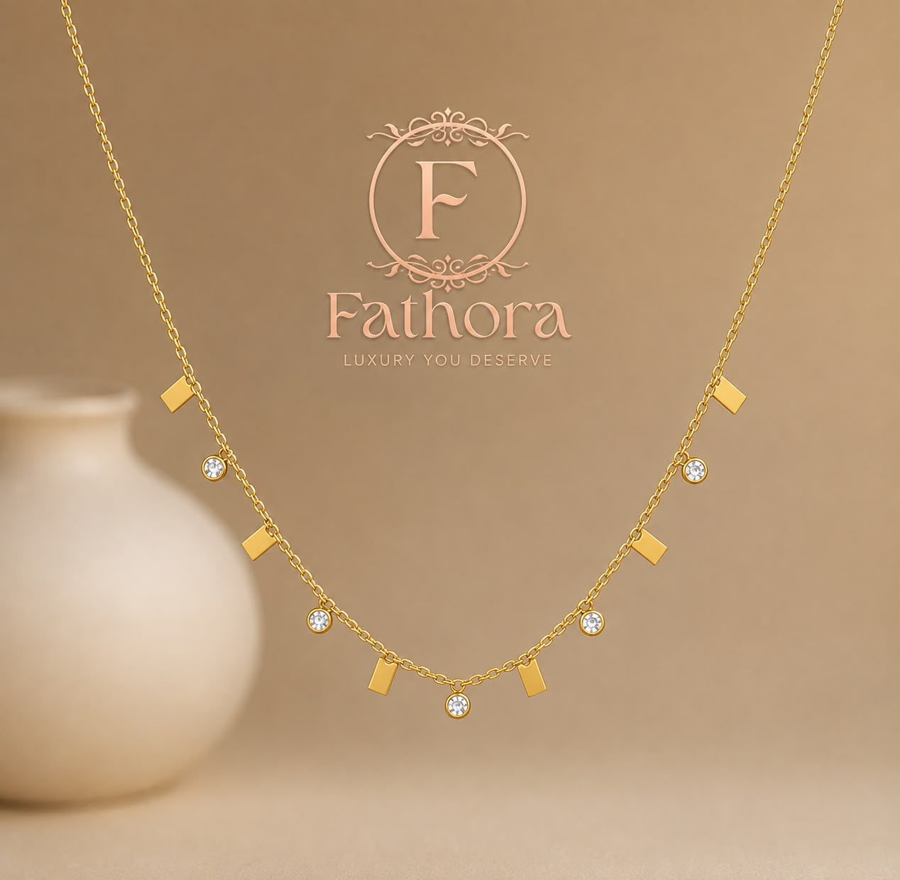Aura Crystal Geometric Station Chain by Fathora Collections