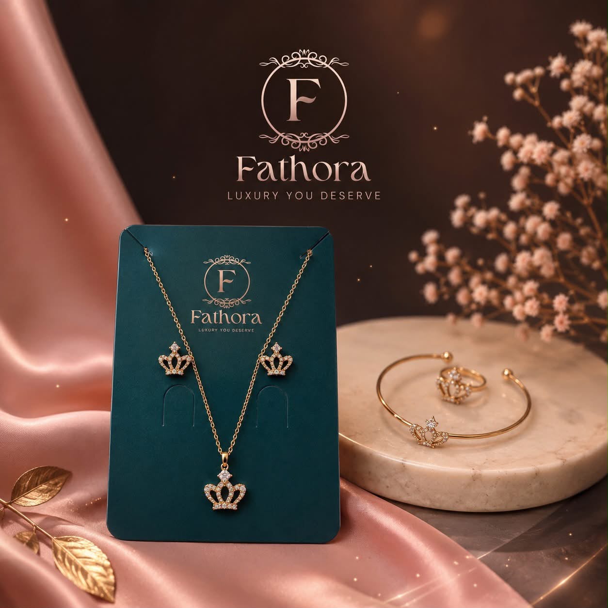Crown jewelry set by Fathora Collections