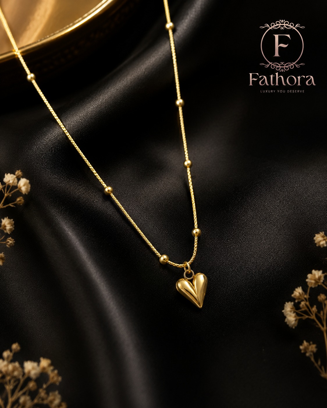 Fathora Heritage Golden Heart Pendant by Fathora Collections
