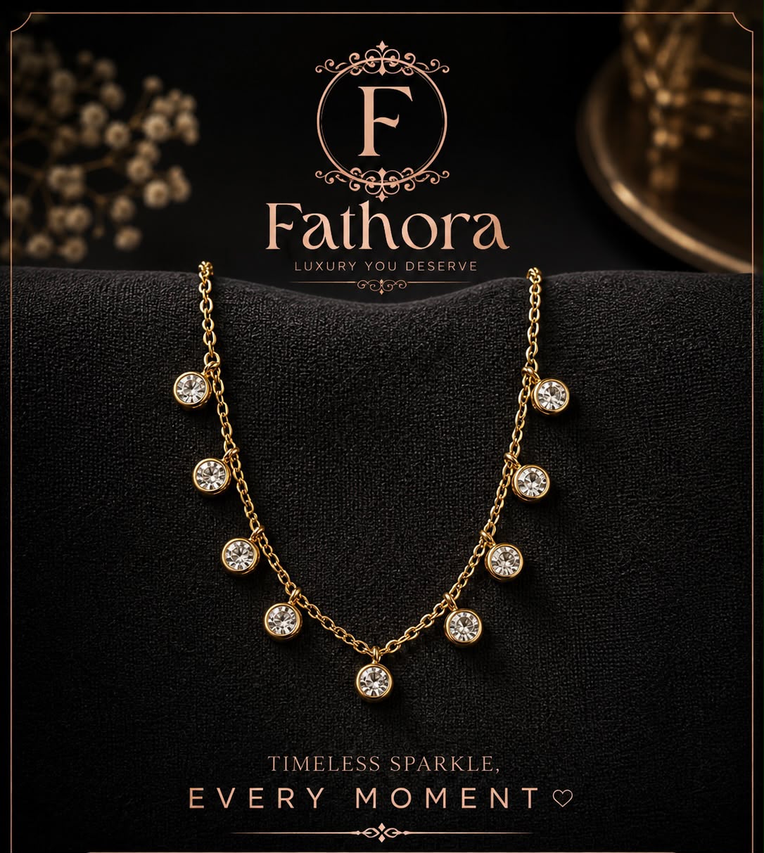 Fathora Solis Clear Crystal Necklace by Fathora Collections