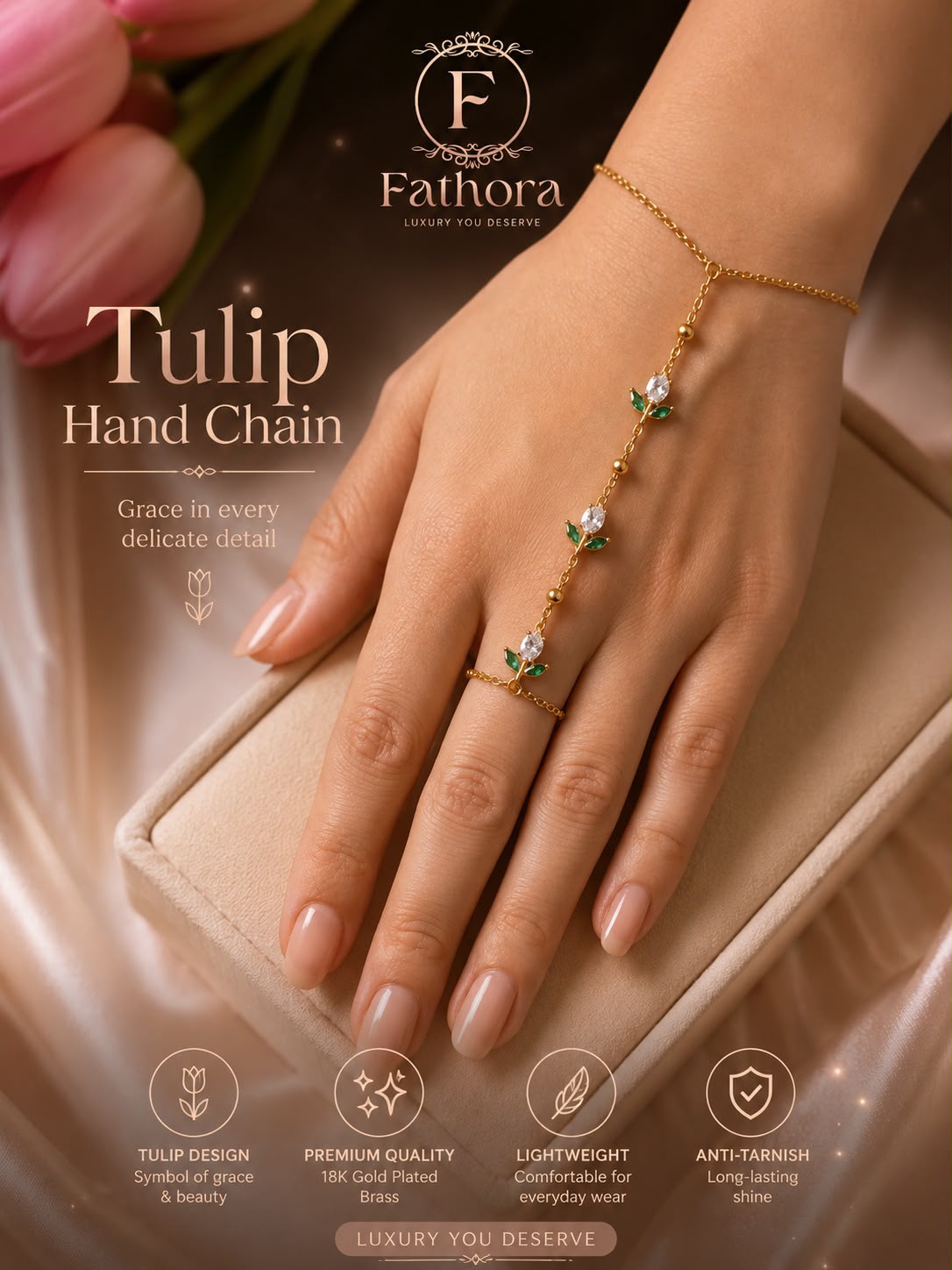 Flower branch slave bracelet by Fathora Collections