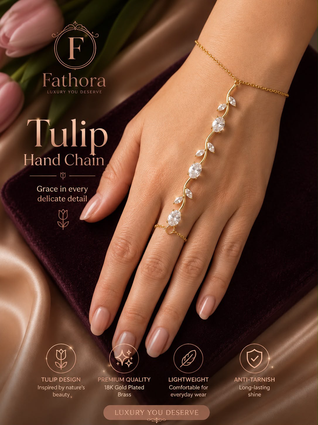 Flower branch slave bracelet by Fathora Collections