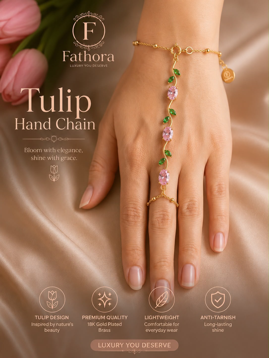 Flower branch slave bracelet by Fathora Collections
