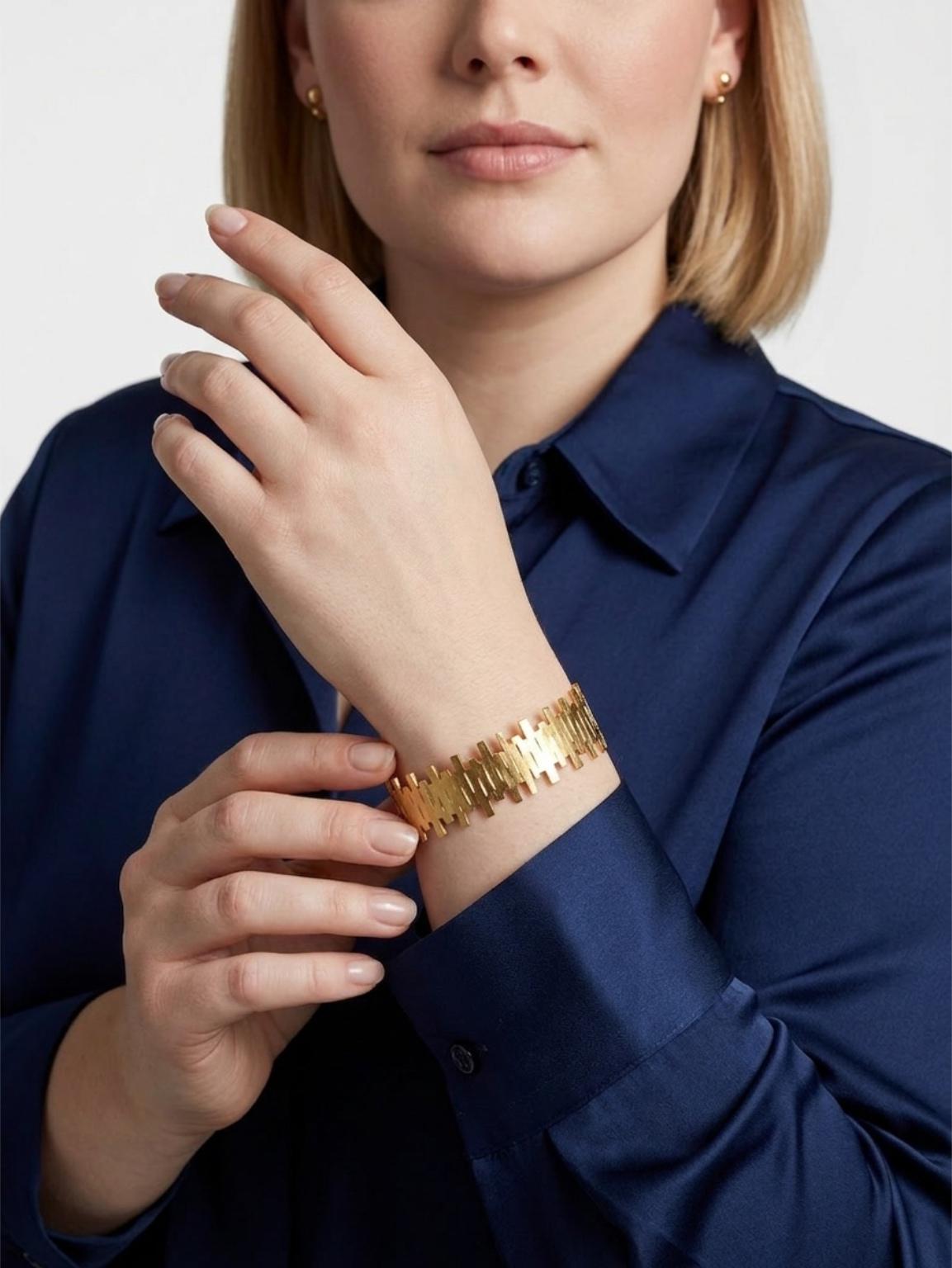 Golden Symphony Cuff Bangle by Fathora Collections