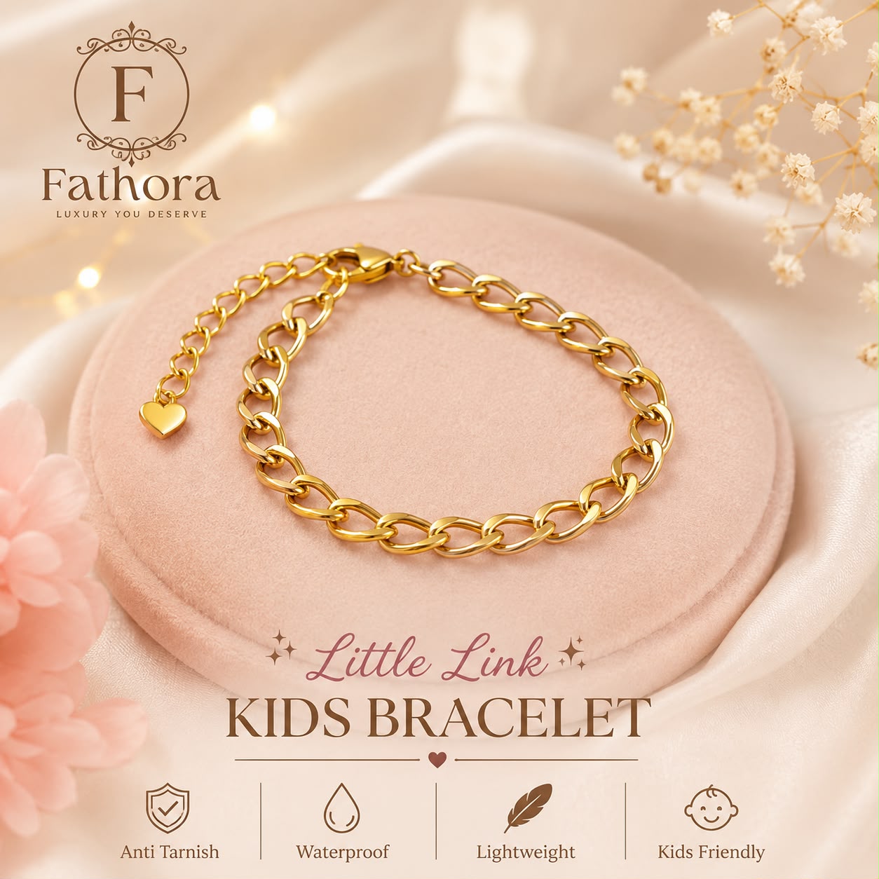 Kids' Cuban link bracelet by Fathora Collections