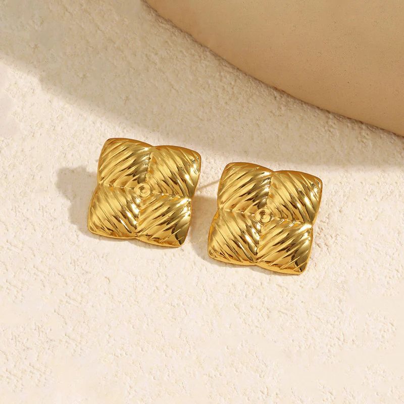 Quadrangle Stud Earring by Fathora Collections
