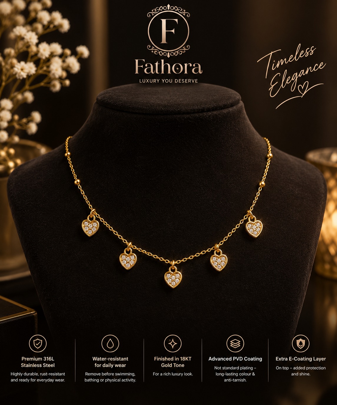 The Amara Charm Necklace by Fathora Collections