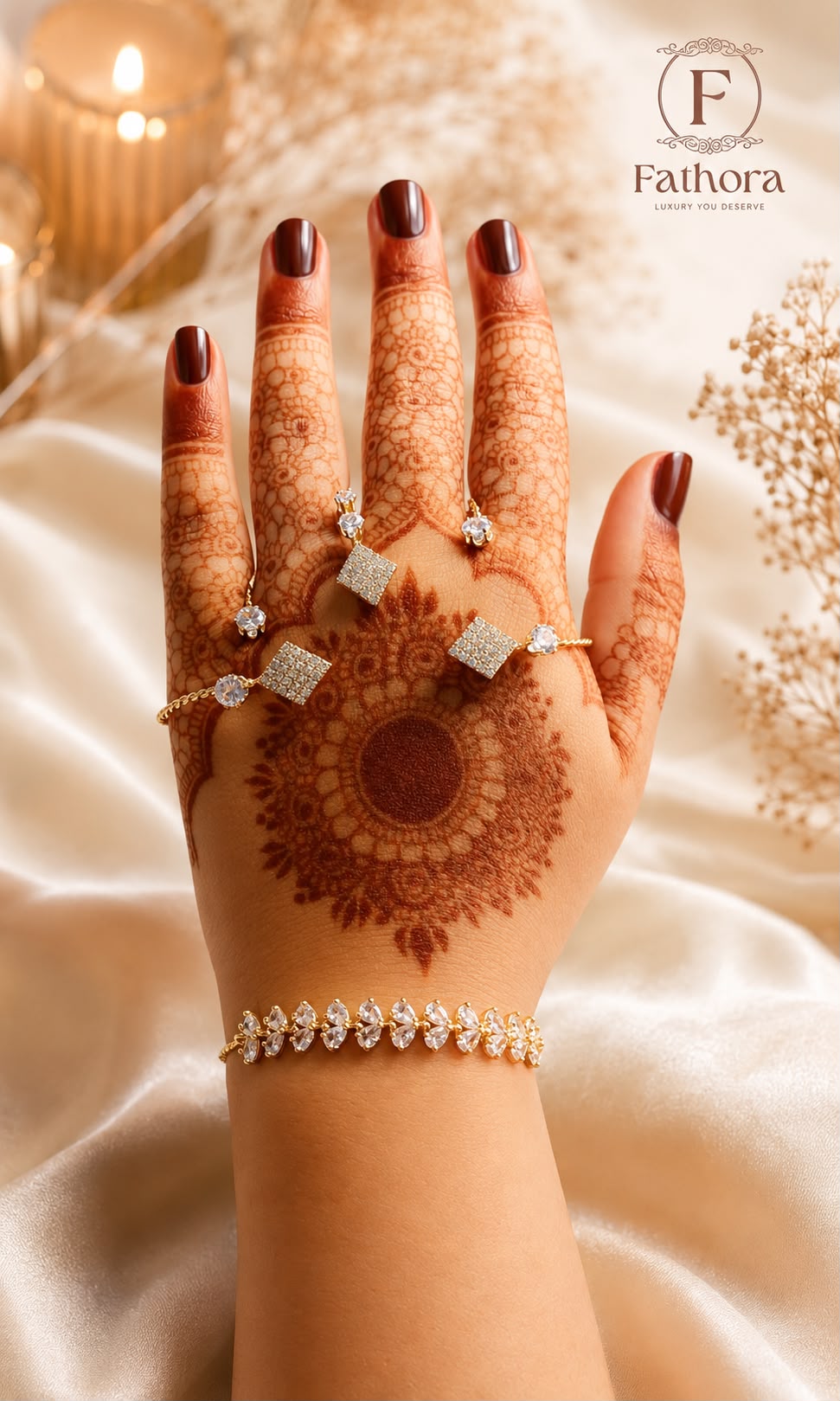 The Royal Diamond-Motif Hathphool by Fathora Collections