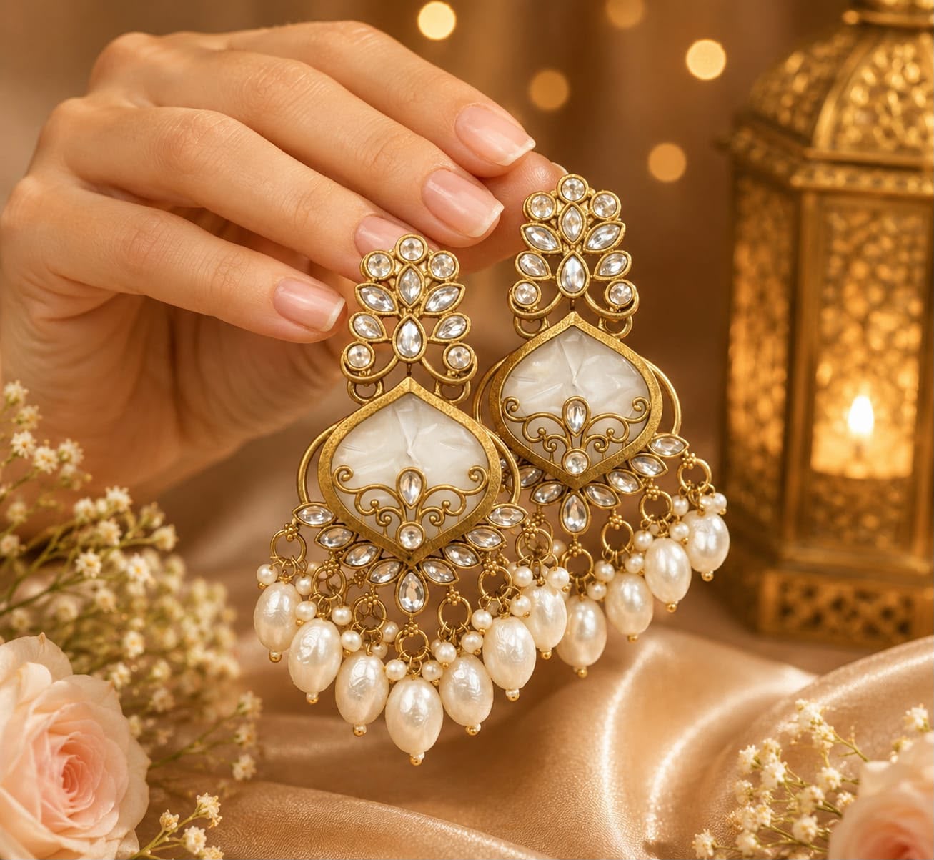 The Royal Jhumka Drop Earrings by Fathora Collections