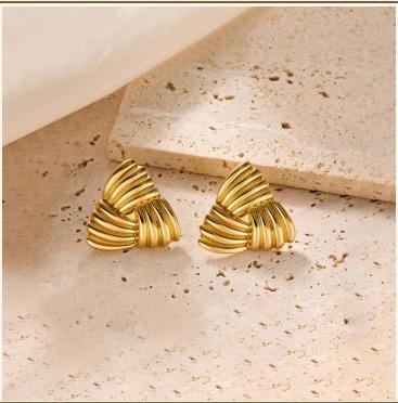 Triangular Stud Earrings by Fathora Collections