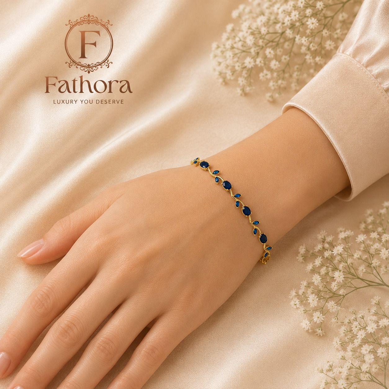 Tulip Sapphire Garden Bracelet by Fathora Collections