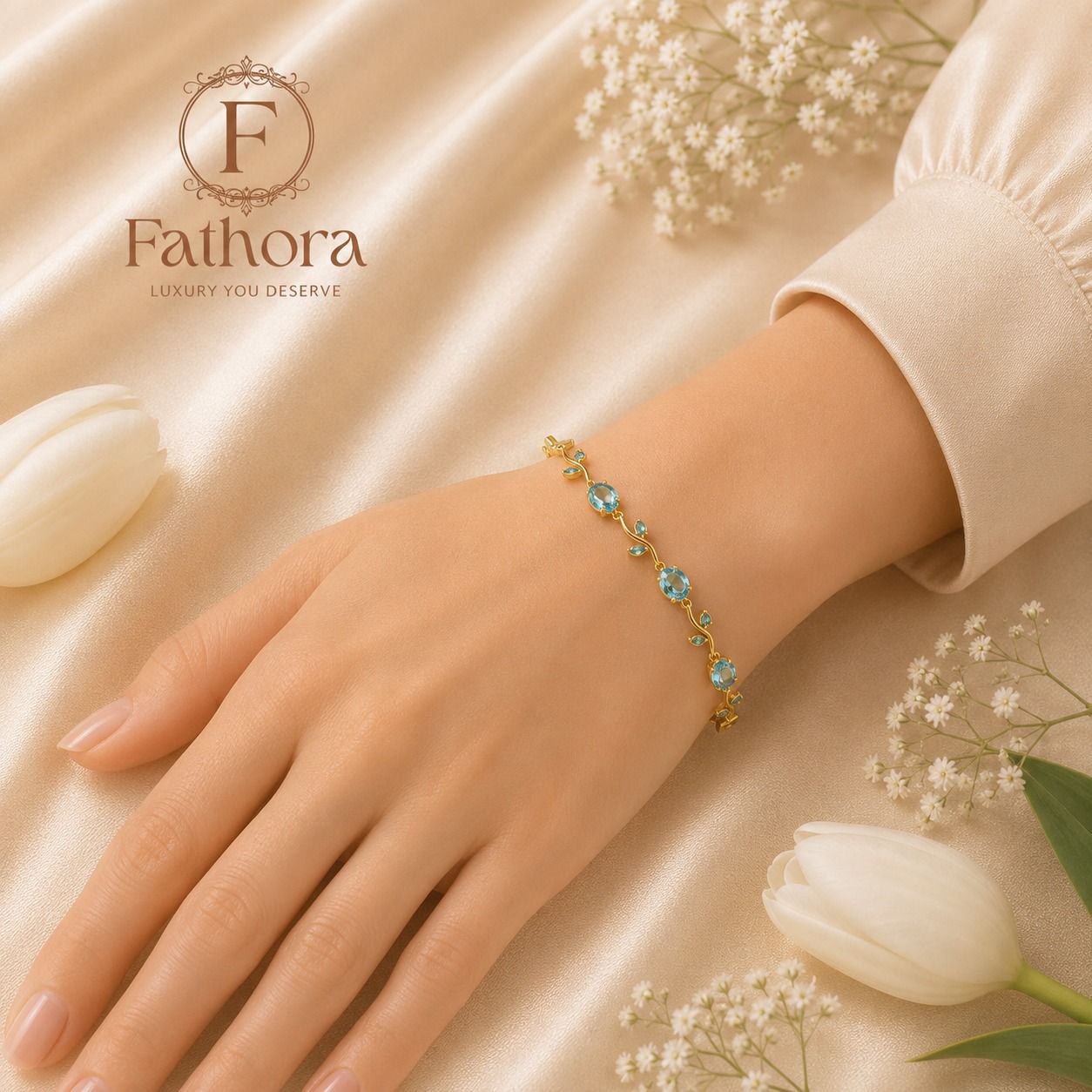 Tulip Sky Bloom Bracelet by Fathora Collections